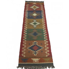 Hand Tufted Pure Wool Cotton Mirzapur Dari For Home Decor/Living Room (8 X 5 Ft)