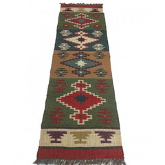 Hand Tufted Pure Cotton Multicolor Mirzapur Dari (8 X 5 Ft)