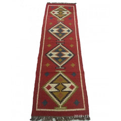 Hand Tufted Pure Cotton Multicolor Mirzapur Dari (8 X 5 Ft)