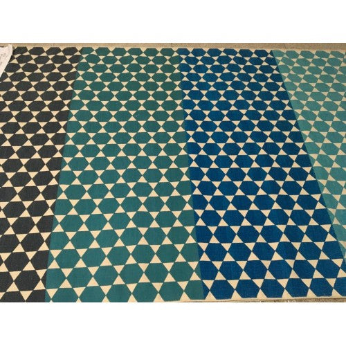 Beautiful Multicolor Star Design Mirzapur Handmade Cotton Dari