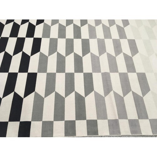 Black Gray Color Mirzapur Handmade Cotton Dari