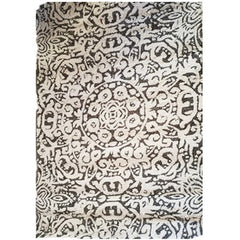 Delightful Handicraft Long Lasting Ever Mirzapur Pure Woollen Black White Dari For Daily Use Purpose