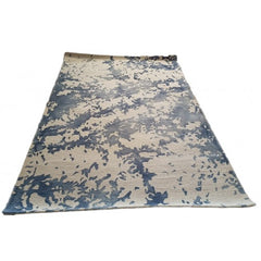 Delightful Handicraft Long Lasting Ever Mirzapur Pure Woollen Bamboo Silk Blue Beige Dari For Daily