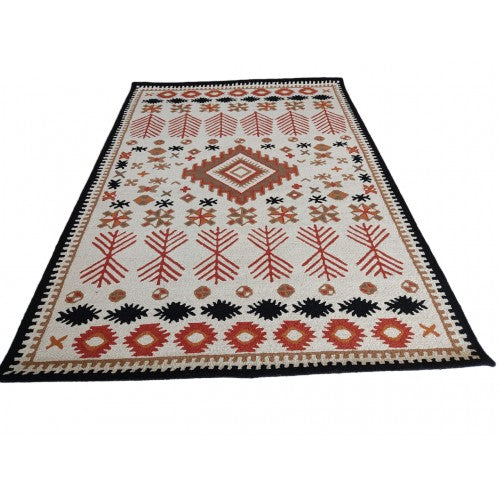 Traditional Handicraft Long Lasting Ever Mirzapur Pure Woollen Silk Multicolour Colour Red Pattern D