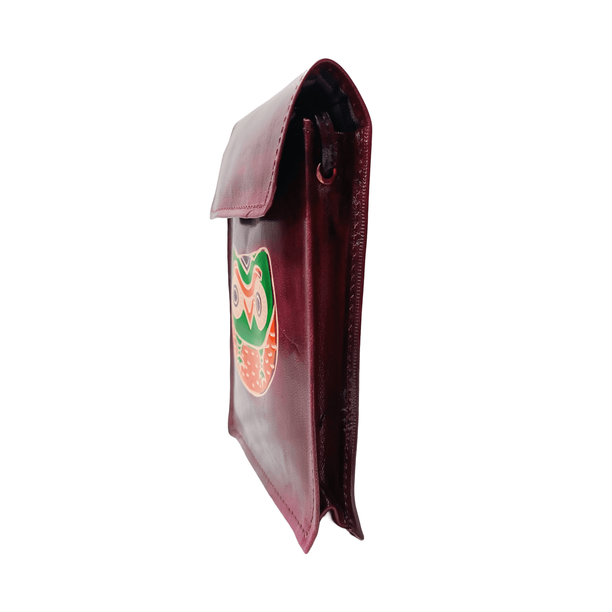 Mobile Holder with Owl Print Brown