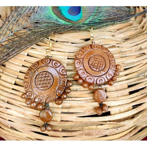 Molela Terracotta Clay Beautiful Brown Colour Earrings for Classic Women