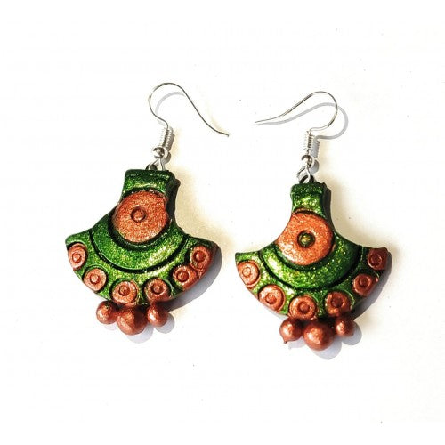 Handmade Molela Terracotta Clay Beautiful Multicolour Earrings for Classic Women