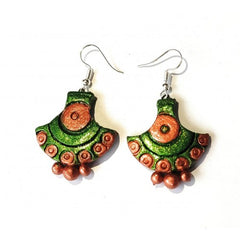 Handmade Molela Terracotta Clay Beautiful Multicolour Earrings for Classic Women