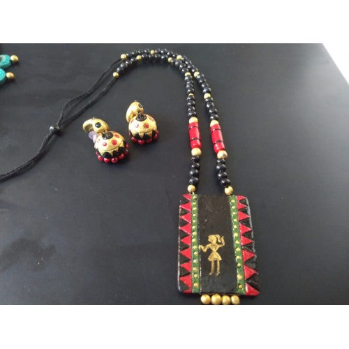 Pure Handmade Molela Terracotta Clay Beautiful Jewellery Set