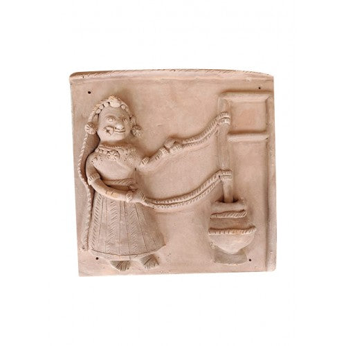 Molela Terracotta Clay Beautiful Women Taking water from Well Sculpture