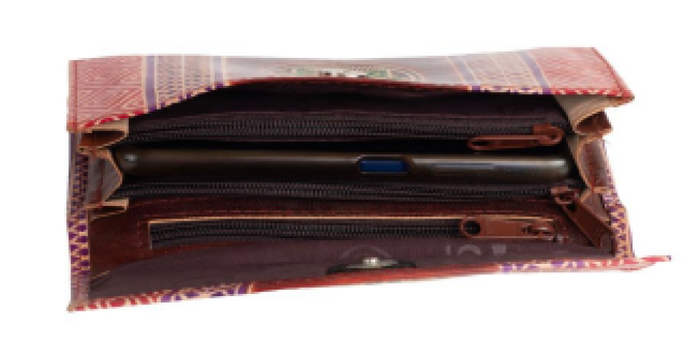 Multicolour Leather Hand Purse With 7 Compartments