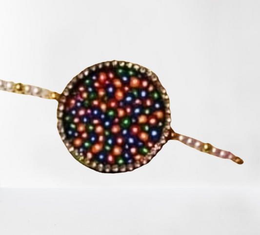 Multicolour Marble Design Madhubani Rakhi