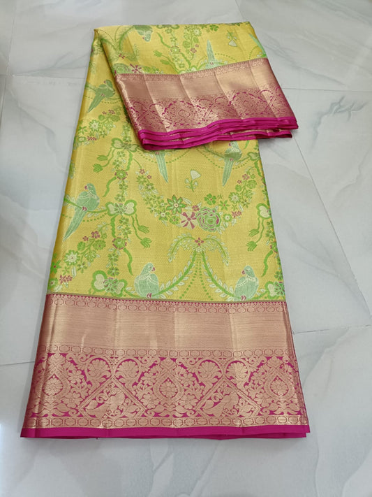 Mustard Yellow Venkatagiri Saree