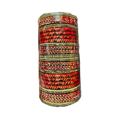 Muzaffarpur Fancy Golden Multi Stone Lac Bangles Set