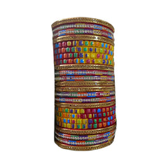Muzaffarpur Fancy Multi Stone Lac Bangles Set