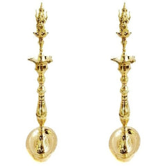 Nachiarkoil Brass Lamp with Lord Ganesha - 16 Inches -Set of 2