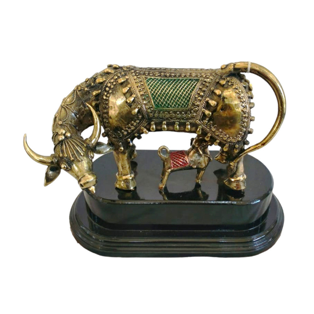 Nandi & Calf in Green & Red Colour