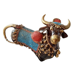 Nandi Painted with Blue & Red