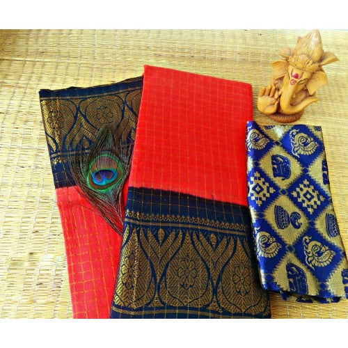 Cotton Narayanpet Handloom Sarees with Heavy Border Work for Women