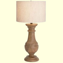 Natural Table Lamp With Cream Shade