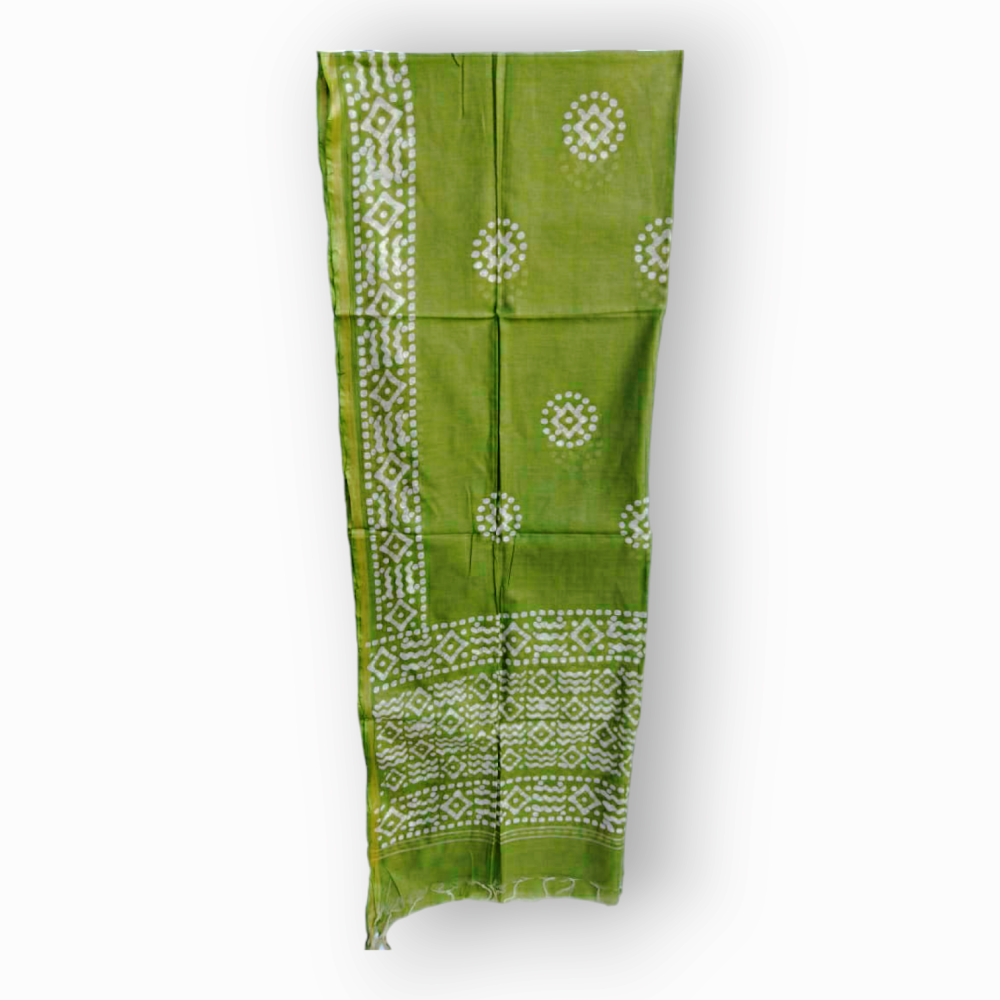 Nawada Handloom Printed Green Dopatta
