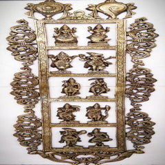 New Brass Dashavatar Wall Hanging Matte Finish