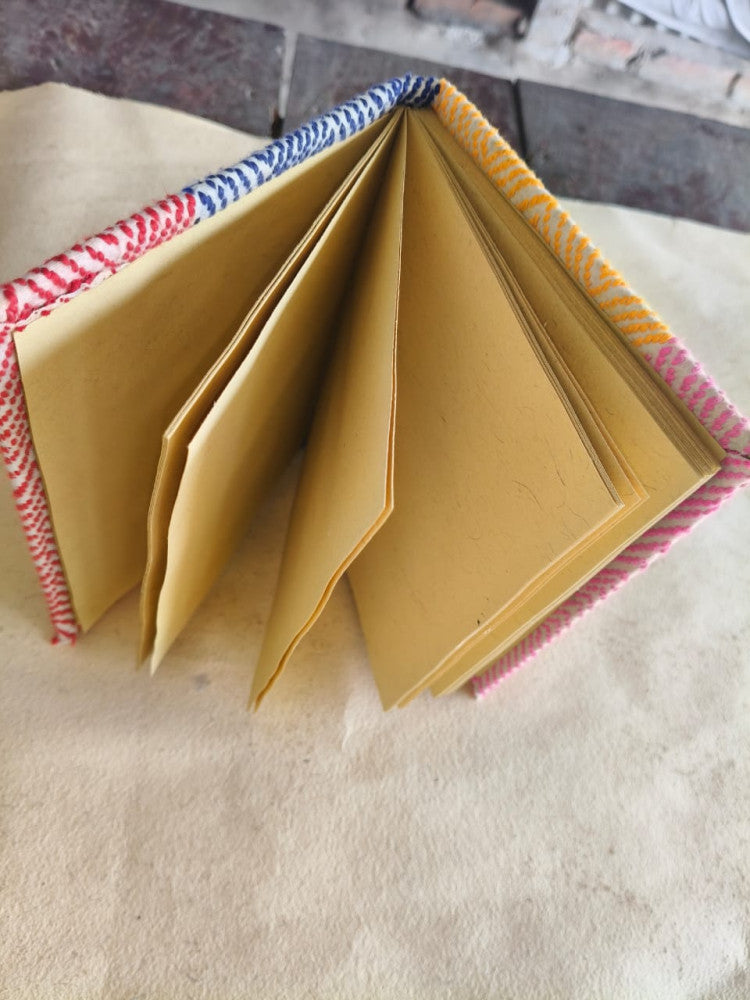 Notebook Diary Beautiful Orange And Blue Kheta Embroidery