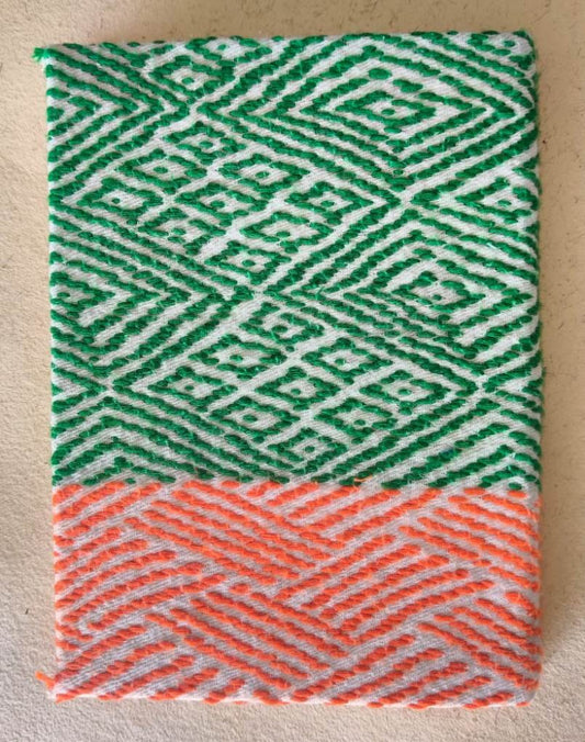 Notebook Diary Beautiful Orange And Green Kheta Embroidery