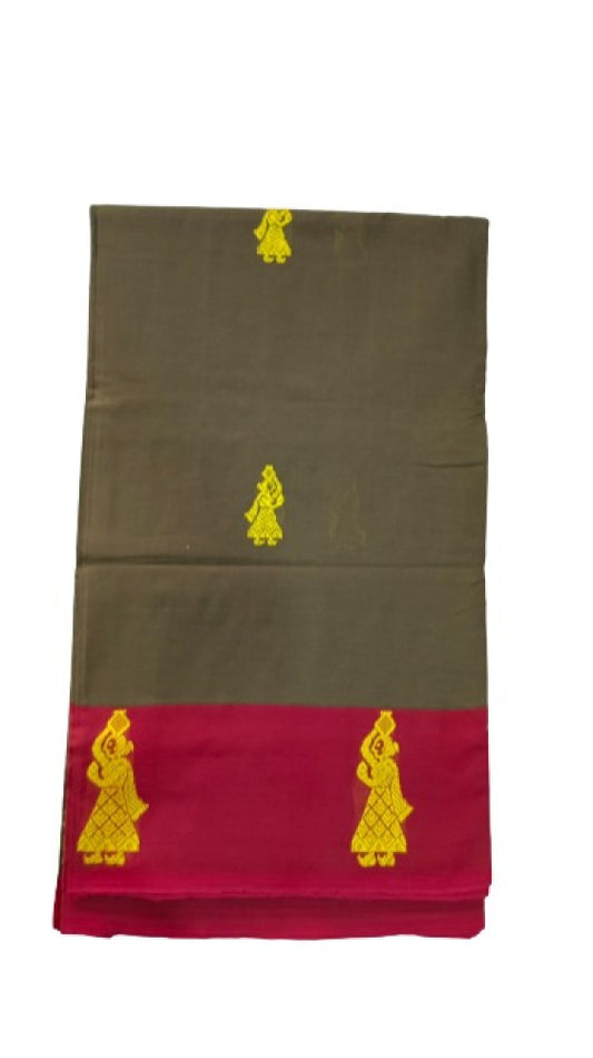 Olive green Siddipet Gollabama Saree