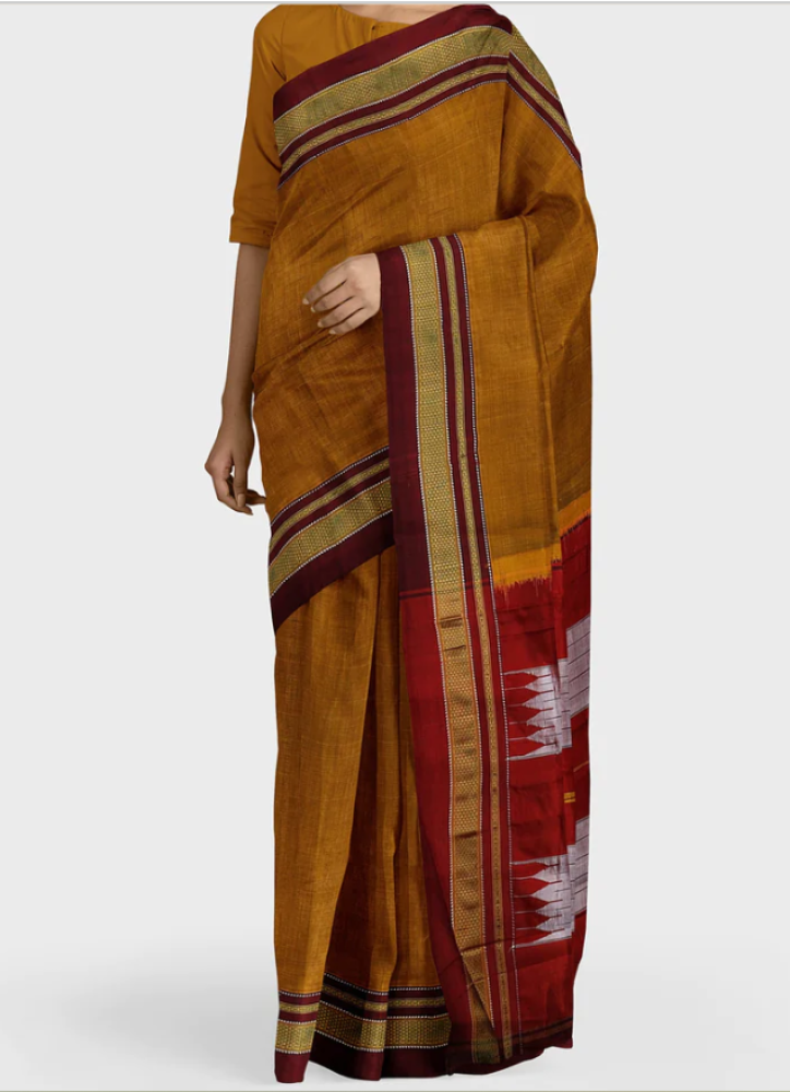 Orange Colour Ilkal Saree