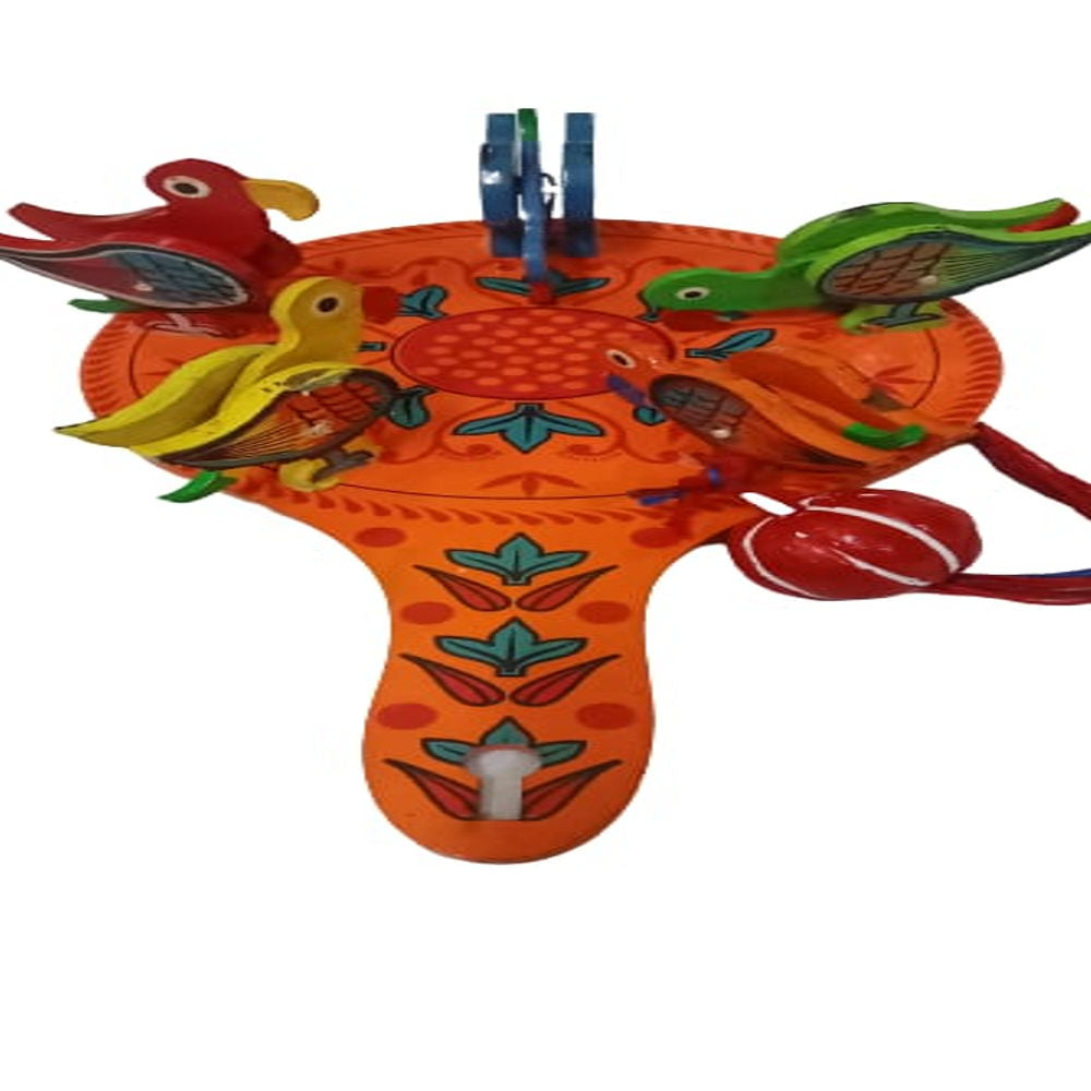 Orange Dana Chidiya Wooden Piece