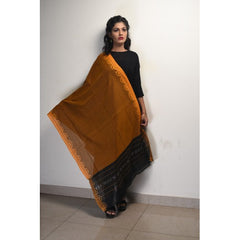 Orissa Ikat Handloom Cotton Yellow Dupatta For Women