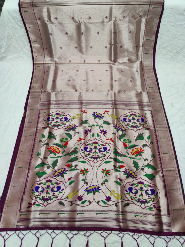 Paithani Saree Burgundy Colour