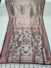 Paithani Saree Burgundy Colour