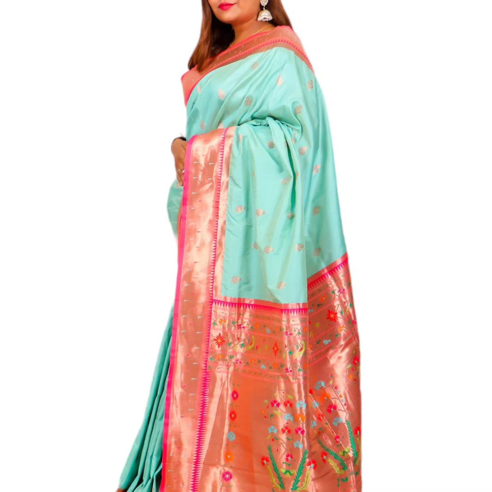 Paithani Saree Pista Green Colour