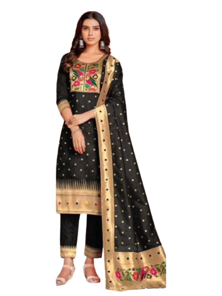 Paithani Suit Black Colour