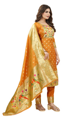 Paithani Suit Yellow Colour