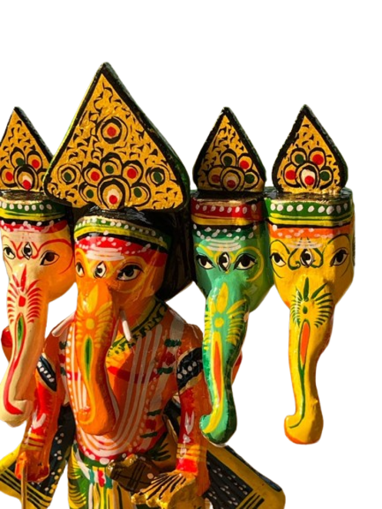 Panchamukhi Wooden Ganeshji (9 Inch)