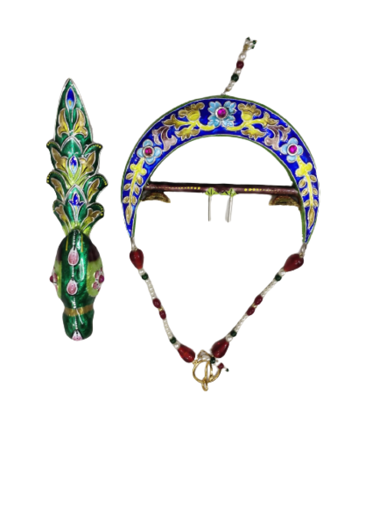 Parrot Half Ring Gulabi Meenakari Art