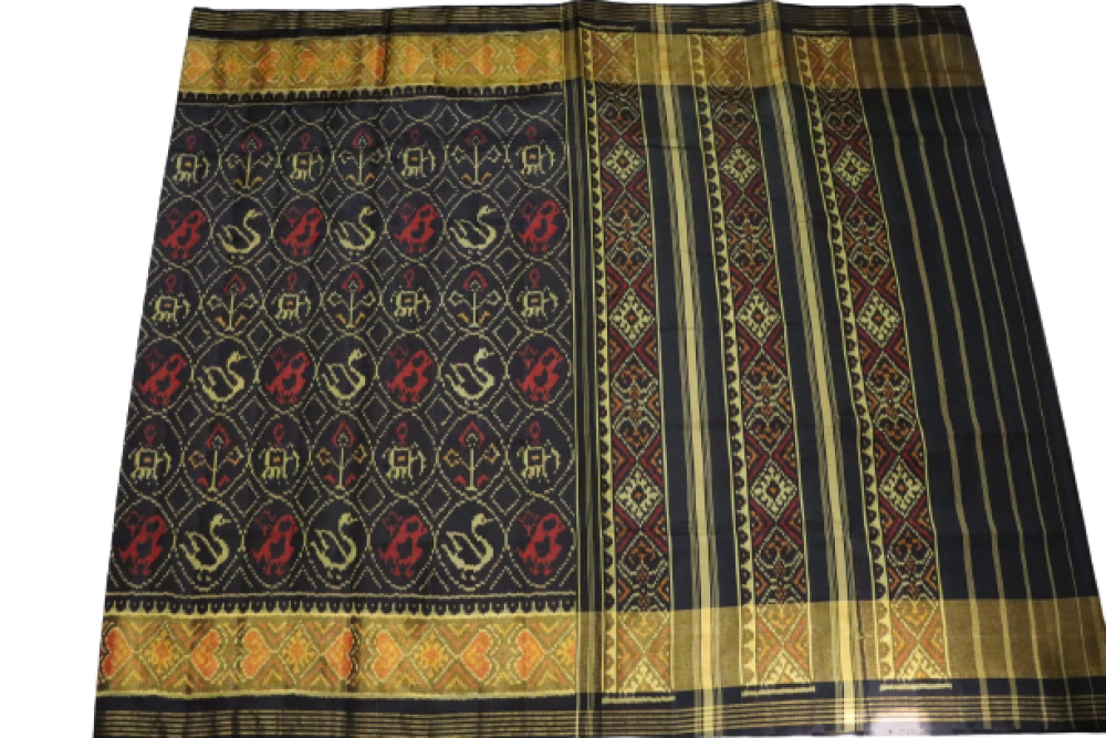 Patan Patola Saree Black with Red Colour