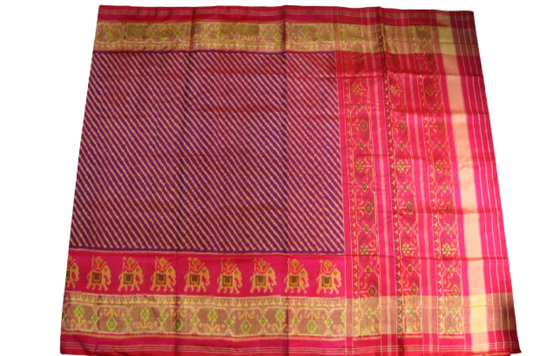 Patan Patola Saree with Purple & Pink Border