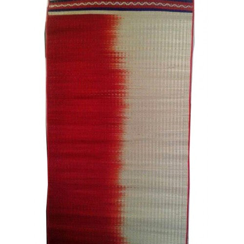 Traditional Handicraft Pattamadai Mat Korai Grass Textile Of White And Red Colour Strips Design