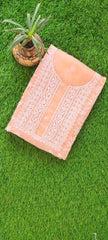 Peach Salwar Chikankari Hand Embroidery