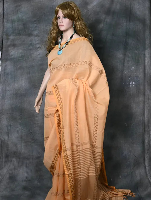 Peach Shantipur Saree