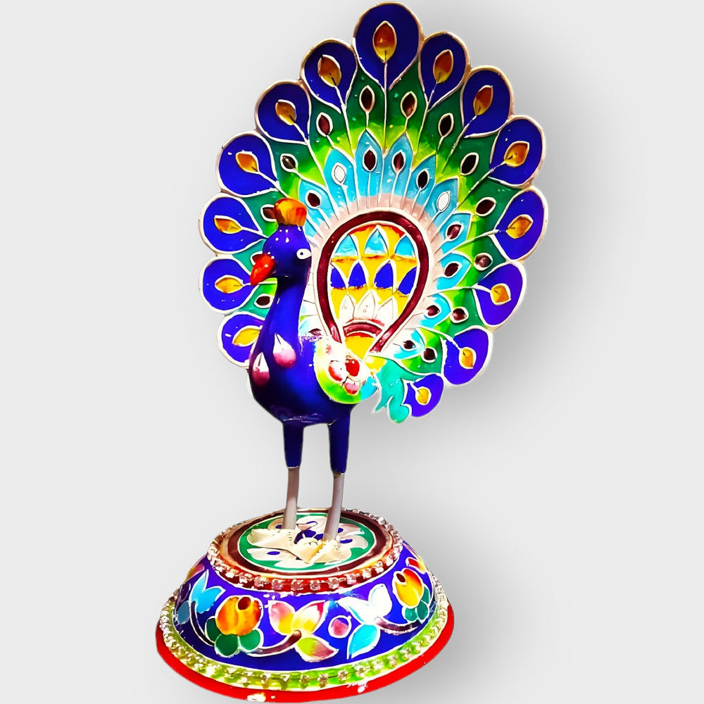 Peacock Dancing Banaras Gulabi Meenakari Art