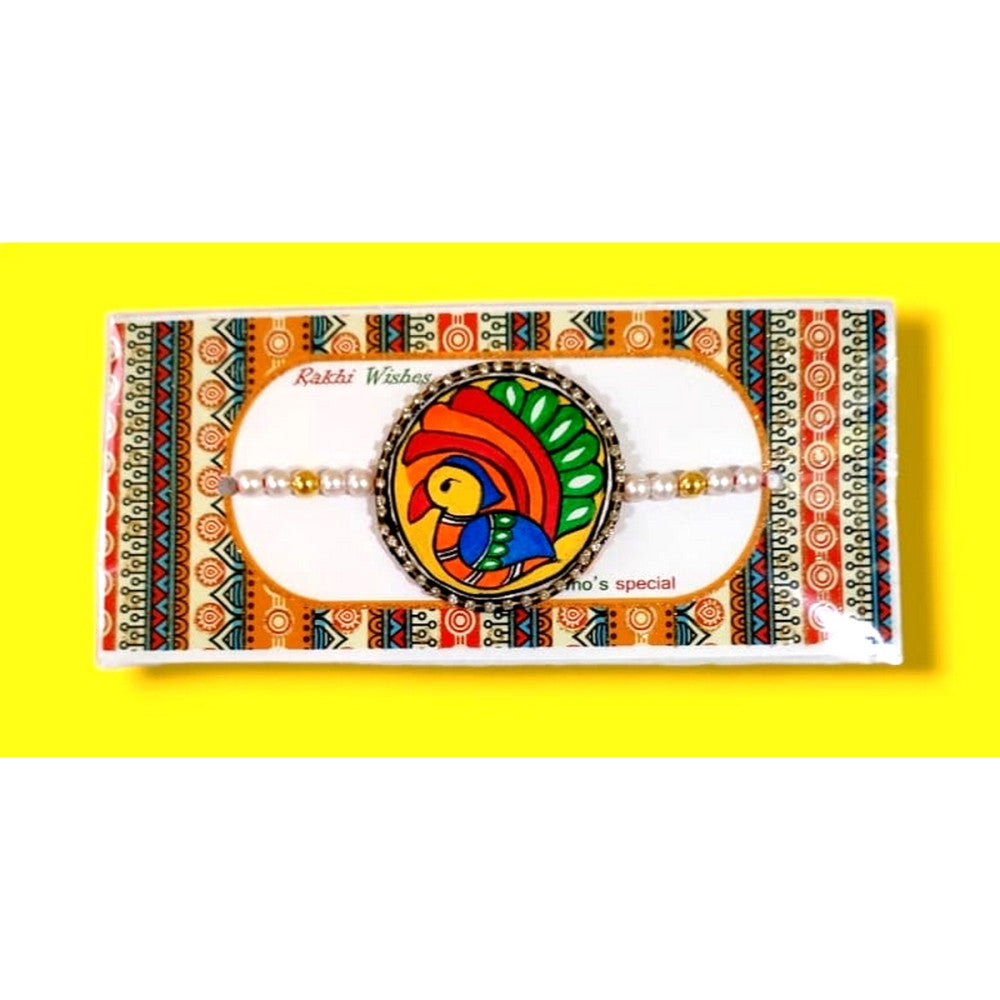 Peacock Design Madhubani Rakhi