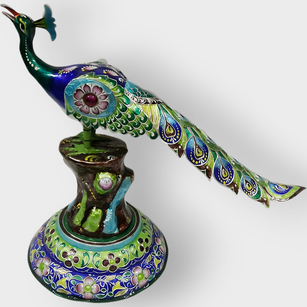 Peacock Long tail Design Gulabi Meenakari Art