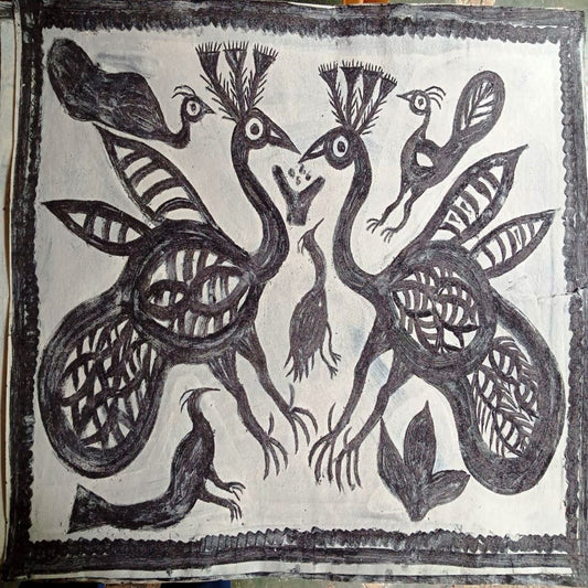 Peacock Theme Khovar Colourful Painting