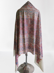 Pink & Cream Floral Design Kani Shawl