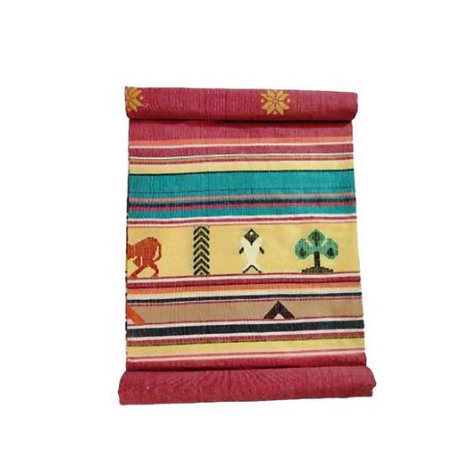 Pink Extra Weft Handwoven Double Bed Cover